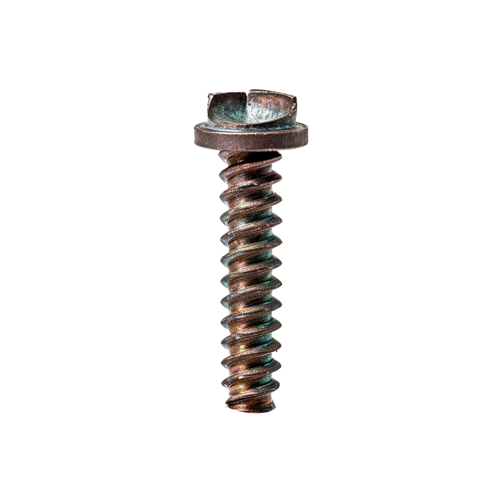 AI generated Rusty screw isolated on transparent background png