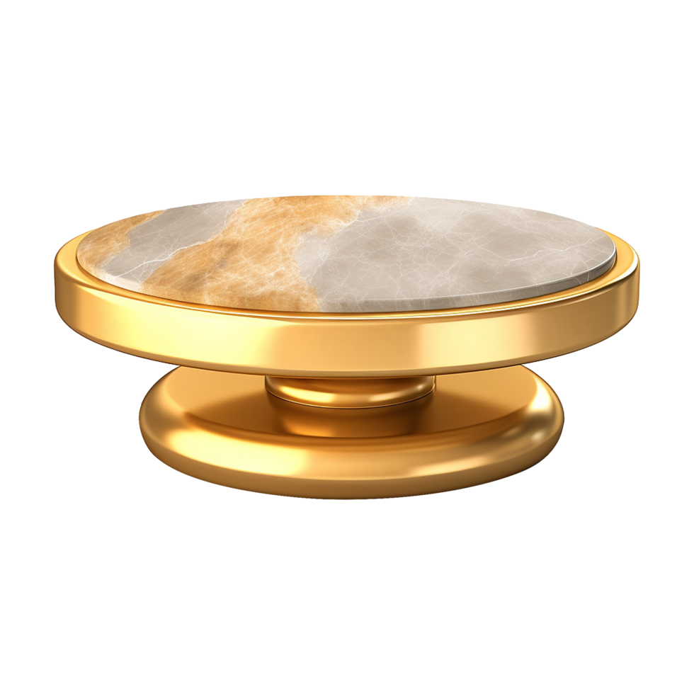 AI generated Empty golden stone isolated on transparent background png