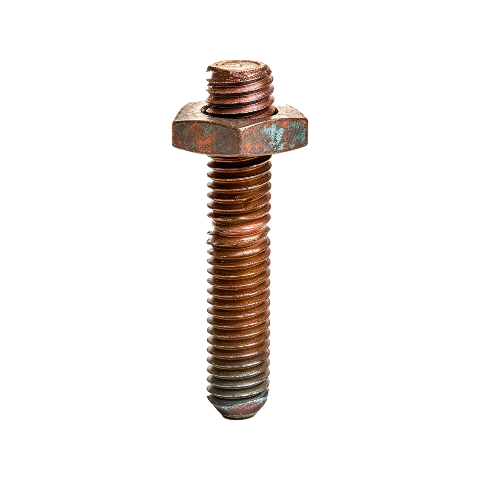 AI generated Rusty screw isolated on transparent background png