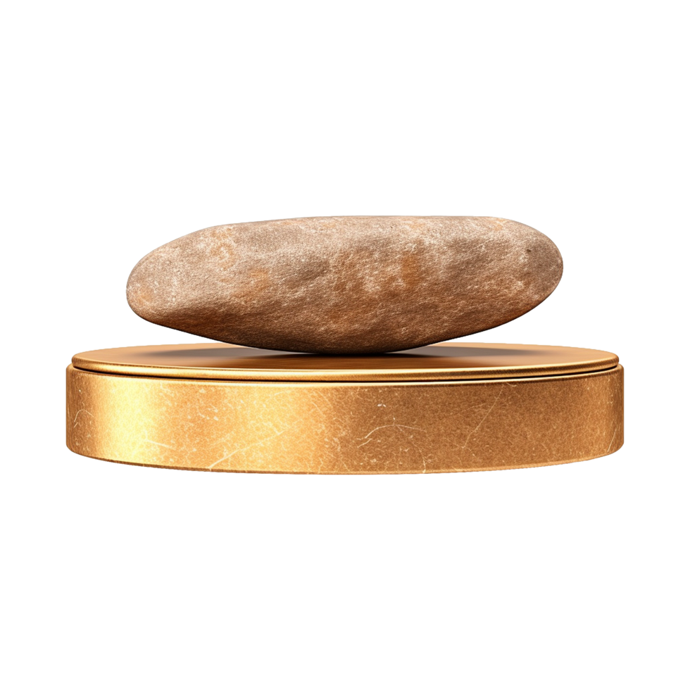 AI generated Empty golden stone isolated on transparent background png