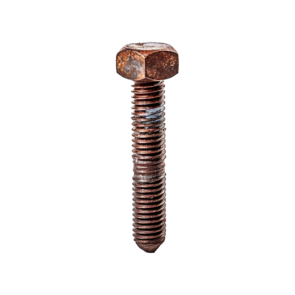 AI generated Rusty screw isolated on transparent background png