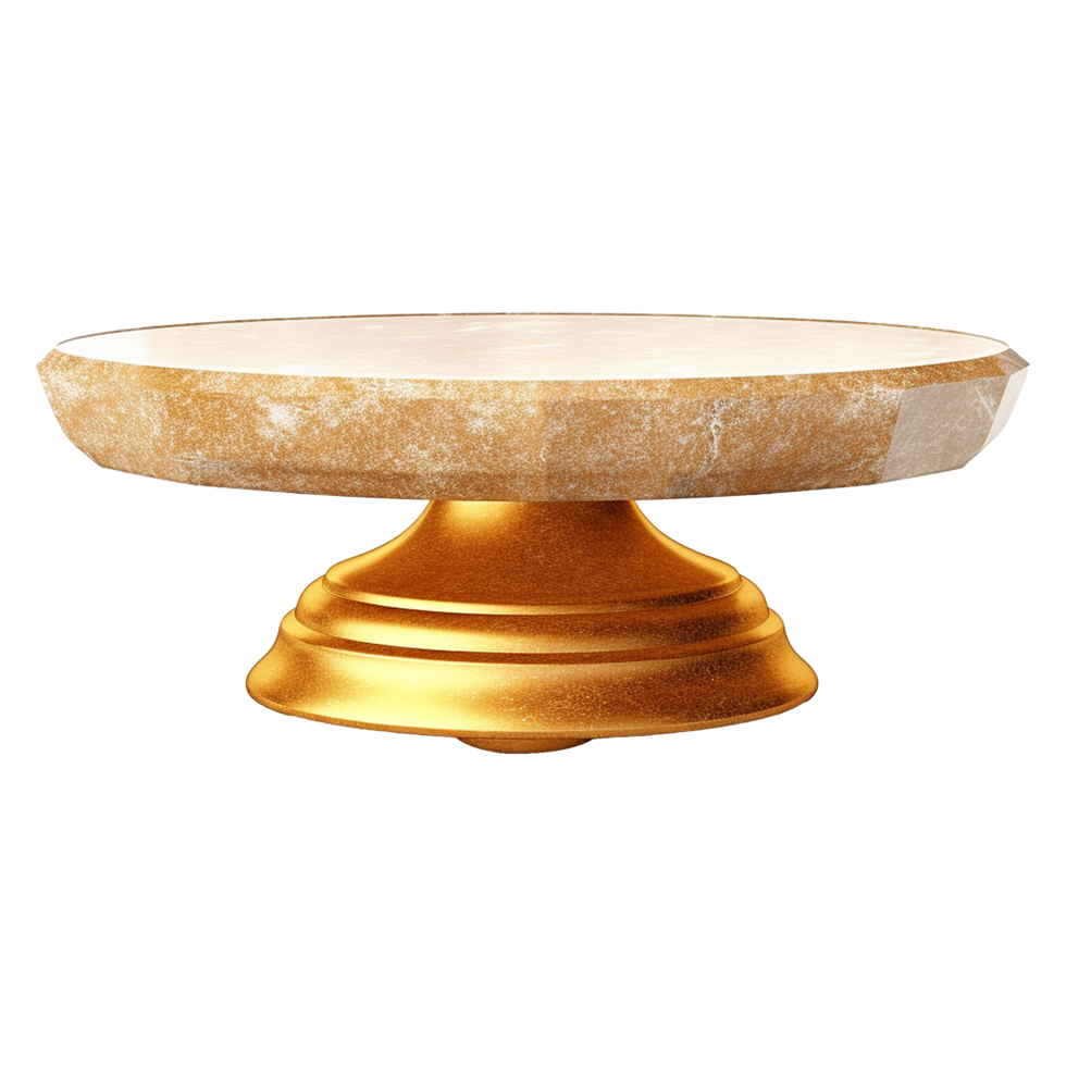 AI generated Empty golden stone isolated on transparent background png