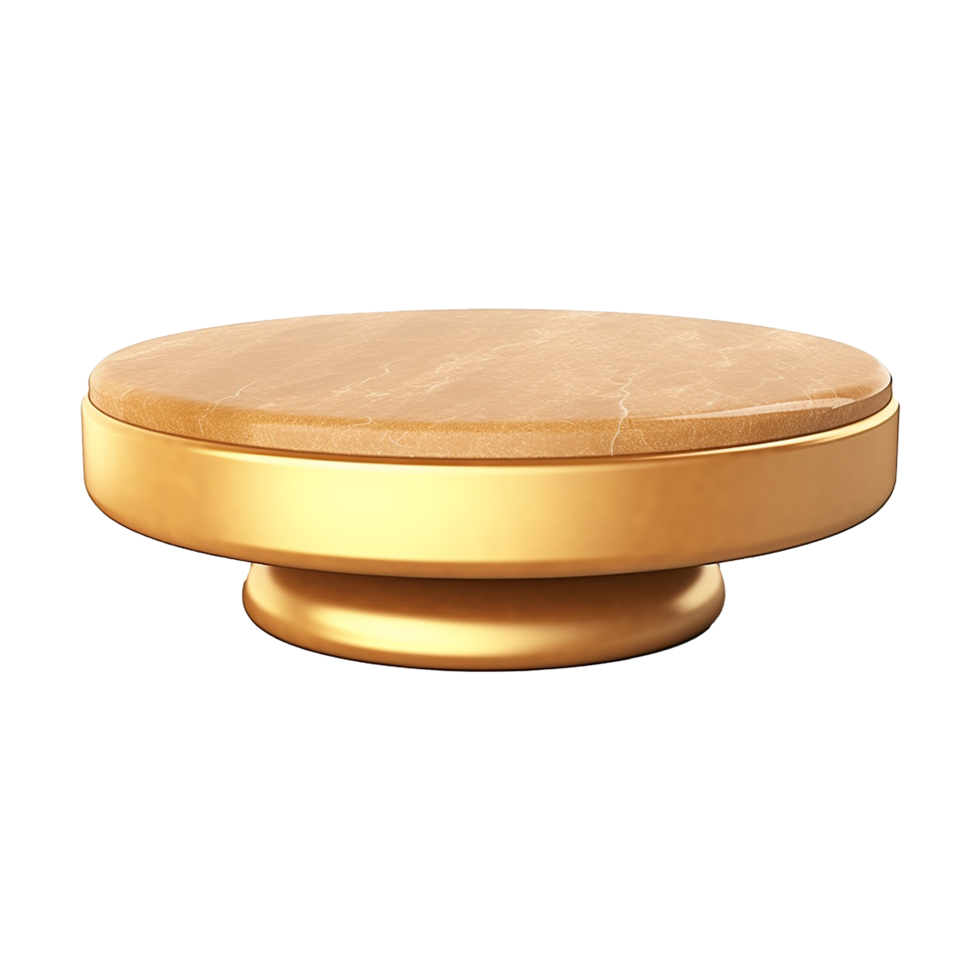 AI generated Empty golden stone isolated on transparent background png