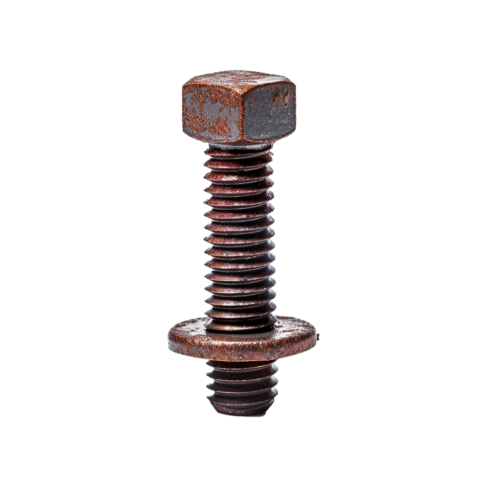 AI generated Rusty screw isolated on transparent background png