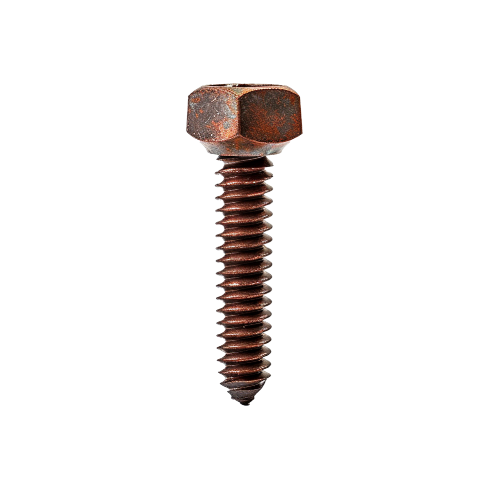 AI generated Rusty screw isolated on transparent background png