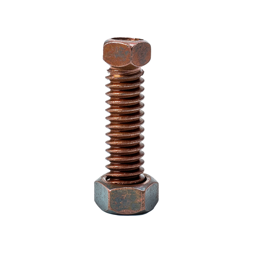 AI generated Rusty screw isolated on transparent background png