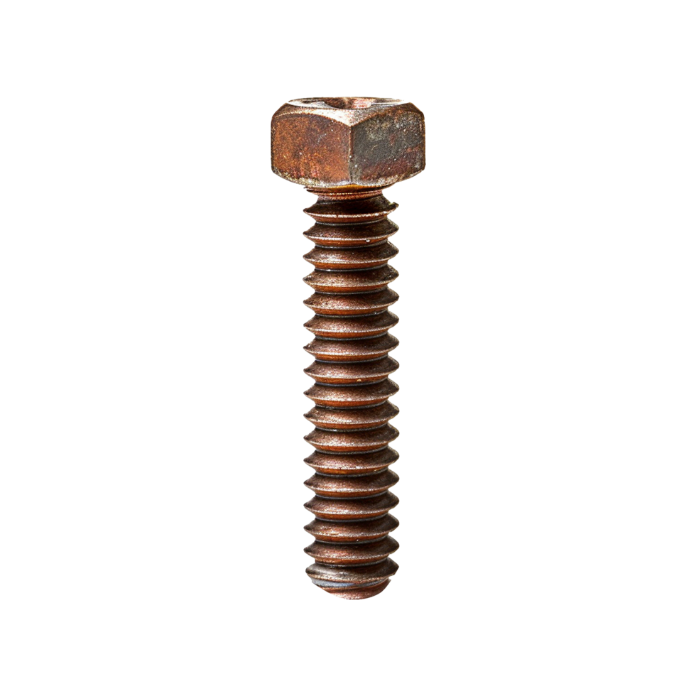 AI generated Rusty screw isolated on transparent background png