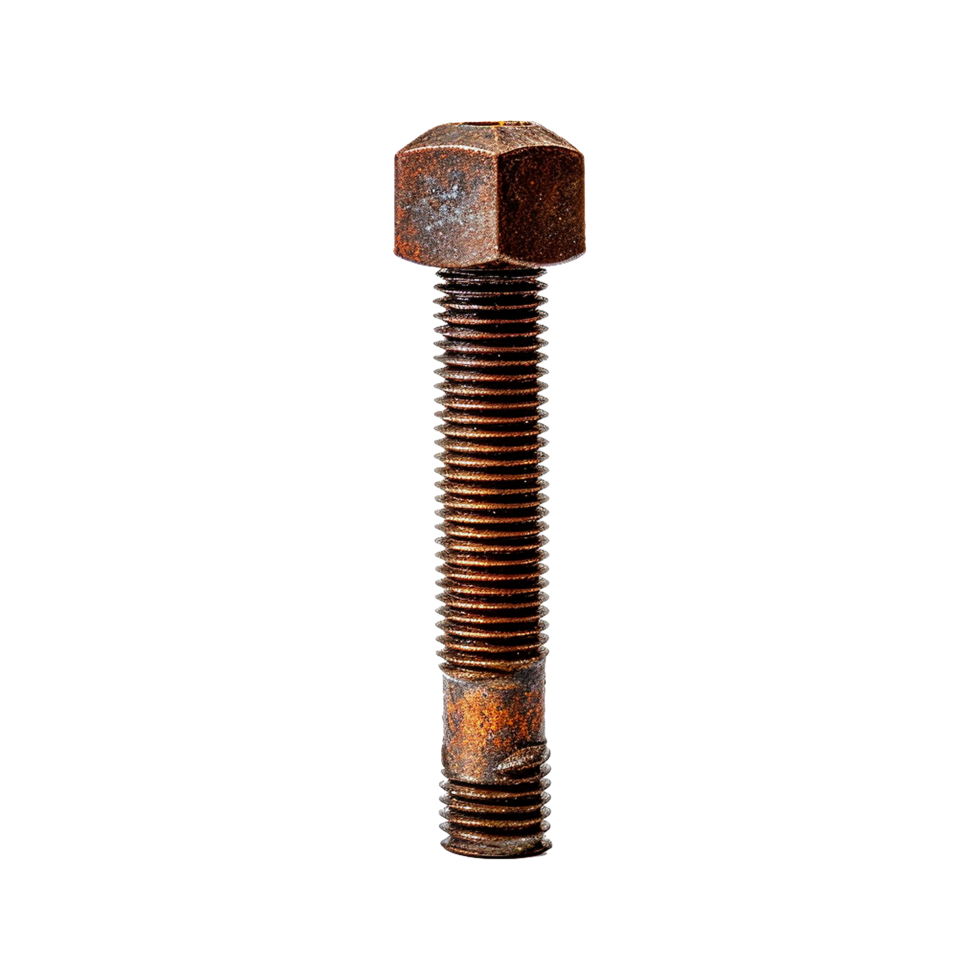 AI generated Rusty screw isolated on transparent background png