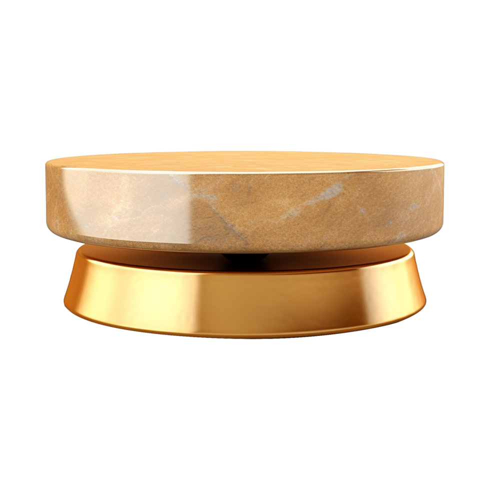 AI generated Empty golden stone isolated on transparent background png