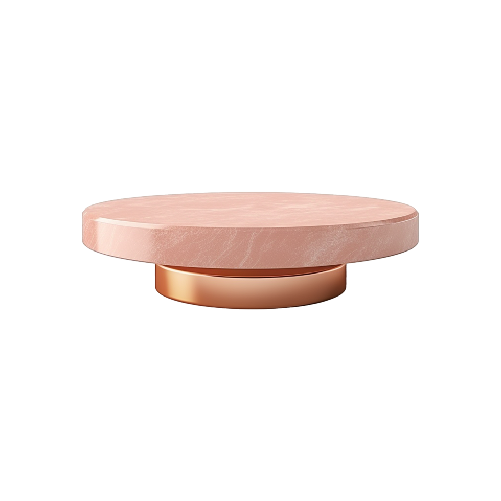 AI generated Empty pink gold stone isolated on transparent background png