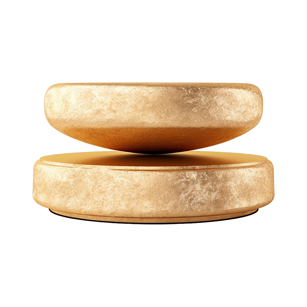 AI generated Empty golden stone isolated on transparent background png