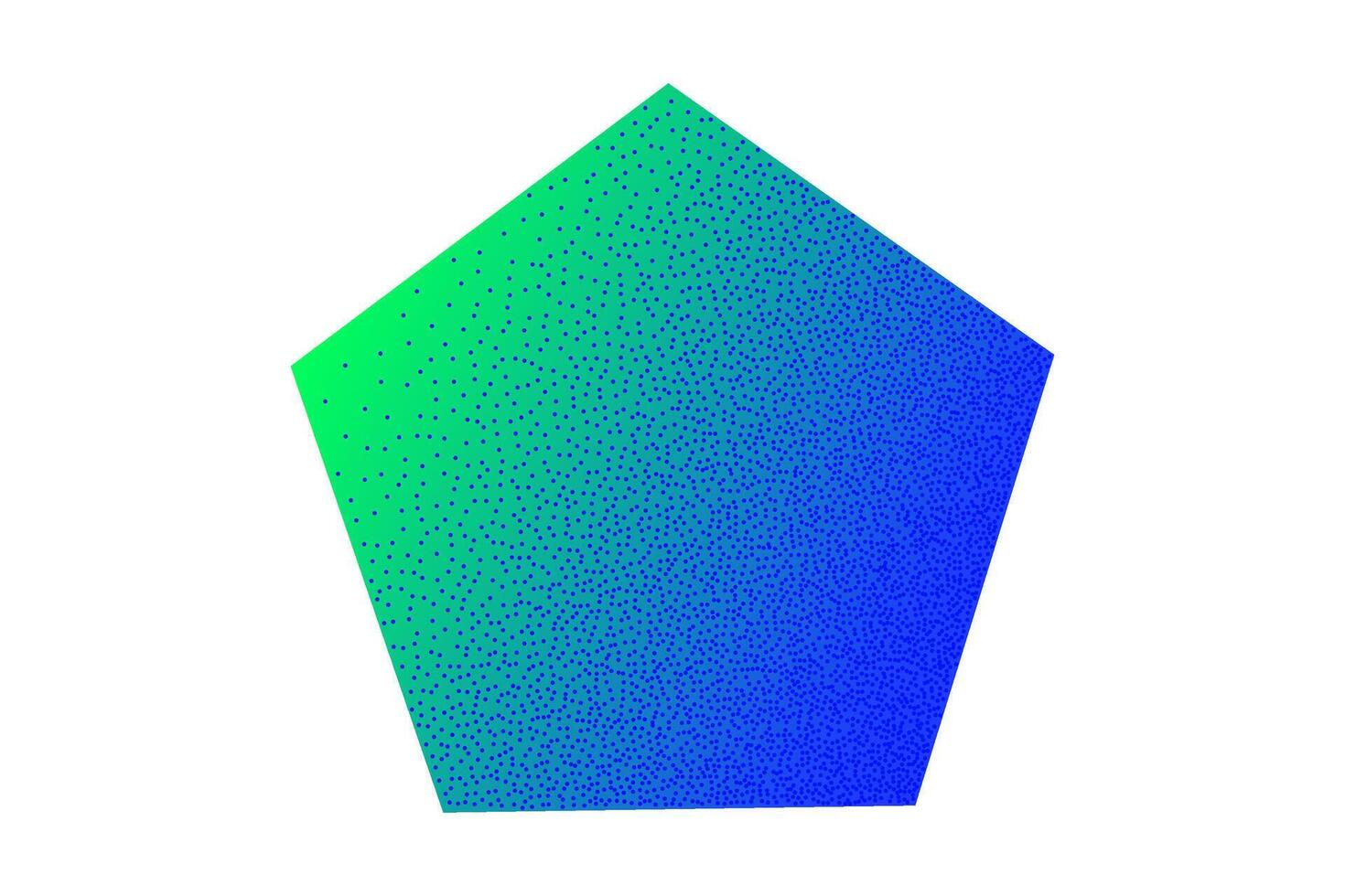 neón geométrico pegatina con texturizado punteado efecto aislado en blanco antecedentes. degradado pentágono forma en brillante colores en y2k estilo, años 90, diseño plantilla, Bosquejo. azul y verde vibrante colores. vector