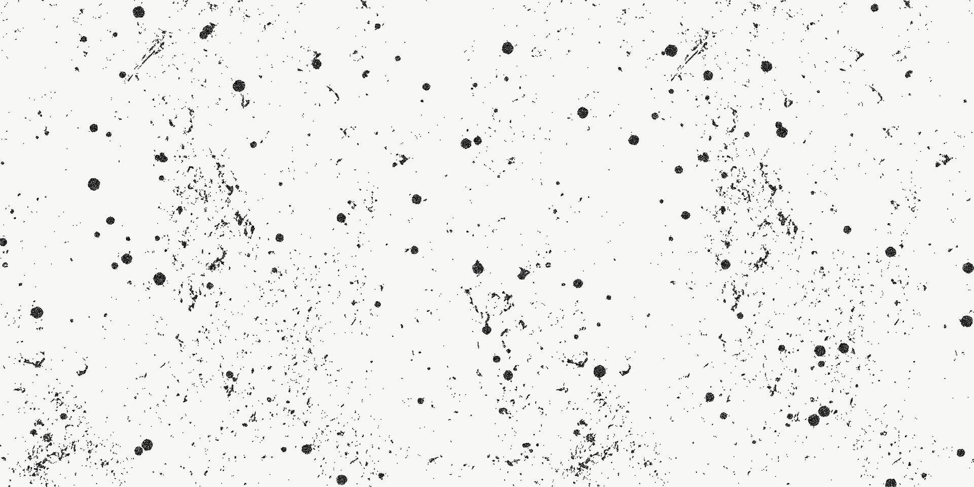 Black dotted textured background, noisy gritty dots halftone effect overlay, vector vintage illustration. Trendy monochrome banner in grunge style, splashes.