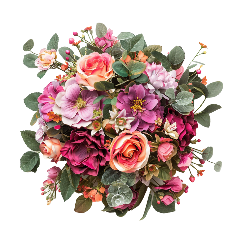 AI generated Bouquet of flowers isolated on transparent background png