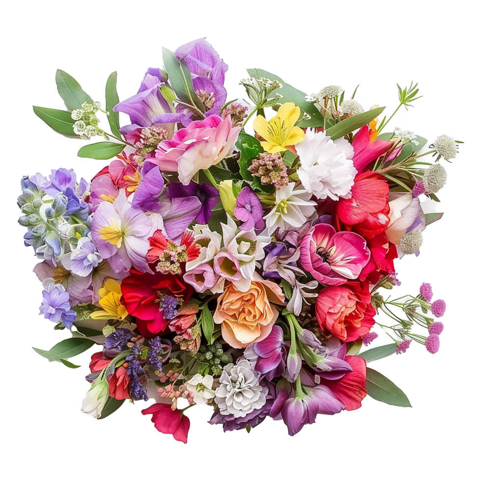 ai gerado ramalhete do flores isolado em transparente fundo png