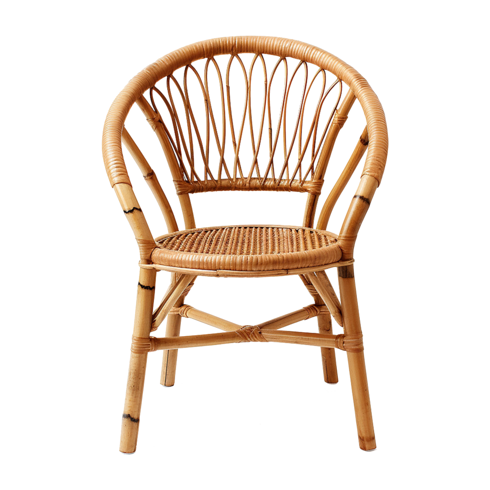 AI generated Bamboo chair isolated on transparent background png