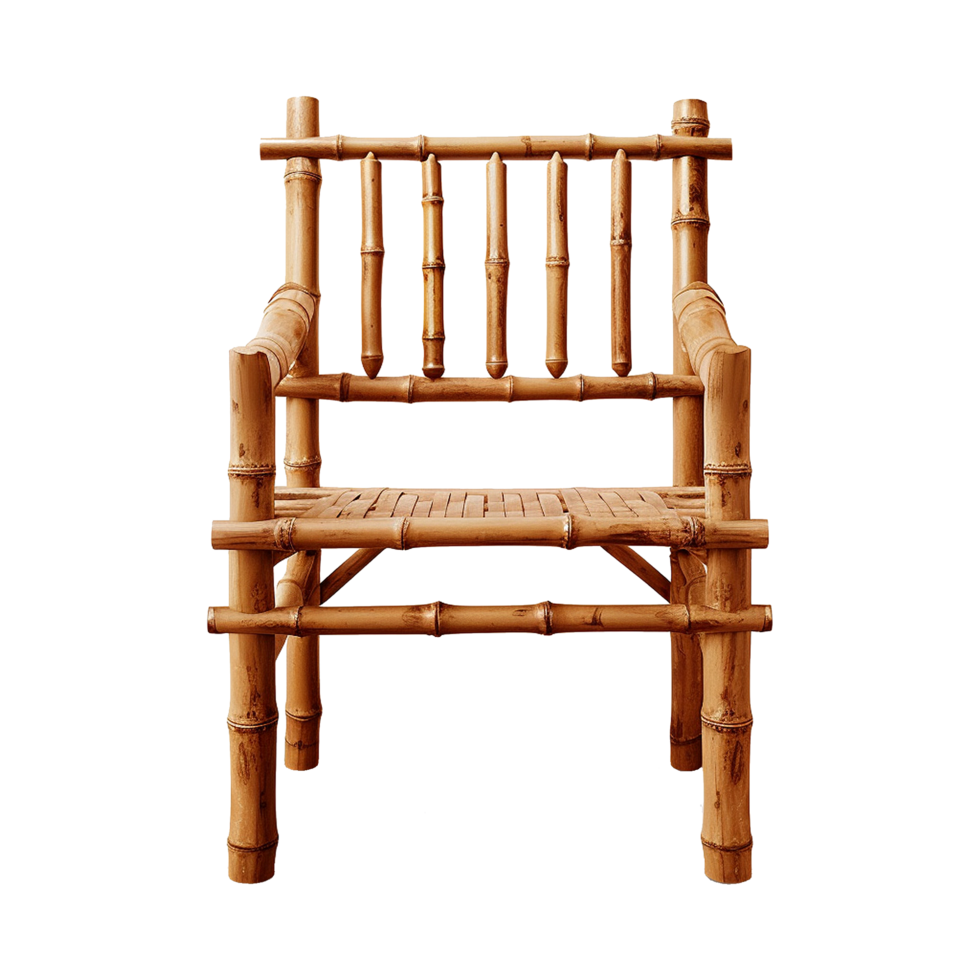 AI generated Bamboo chair isolated on transparent background png