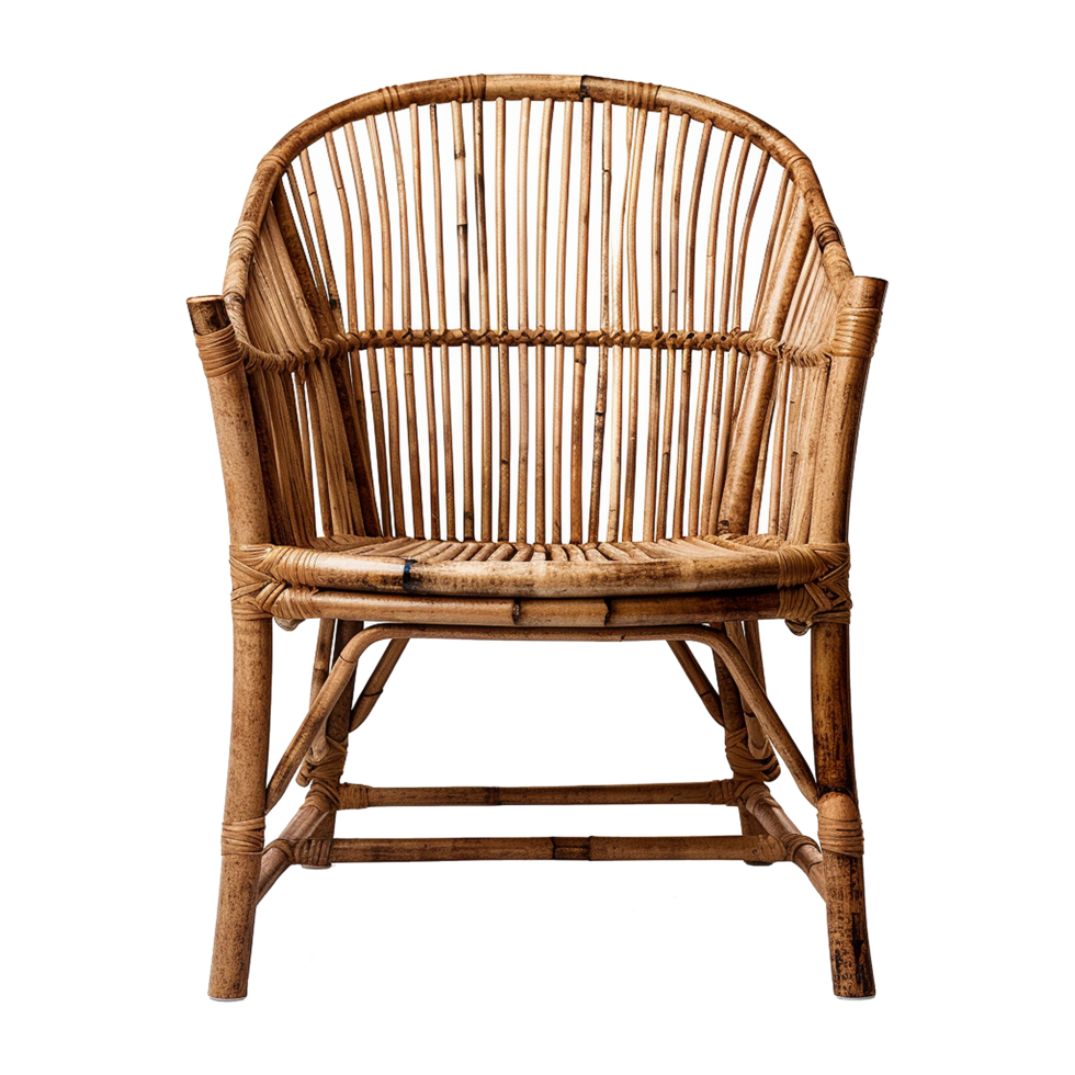 AI generated Bamboo chair isolated on transparent background png