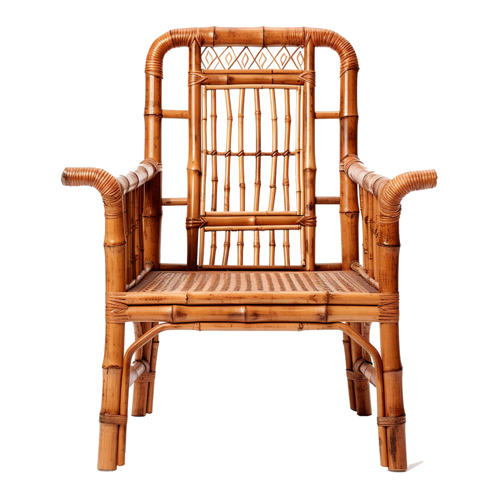 AI generated Bamboo chair isolated on transparent background png