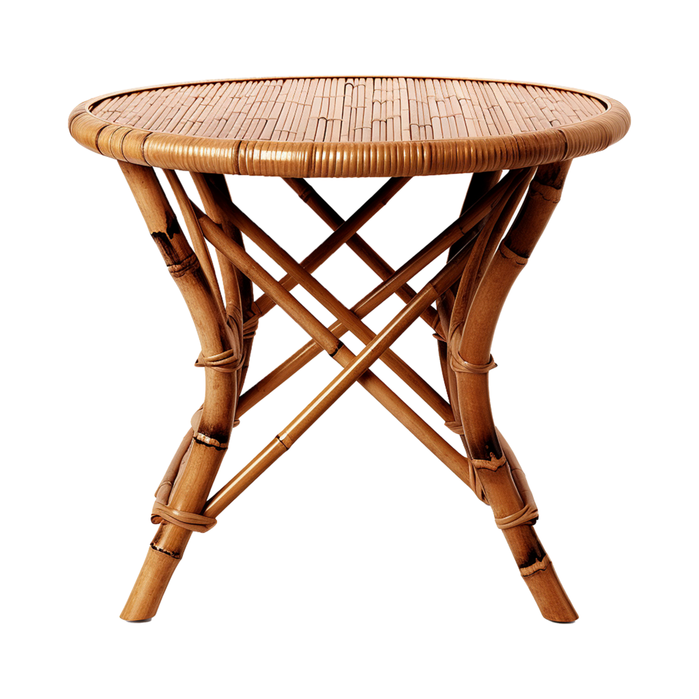 AI generated Bamboo table isolated on transparent background png