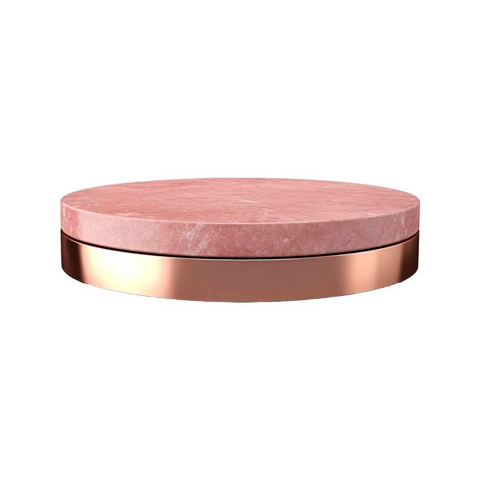 AI generated Empty pink gold stone isolated on transparent background png