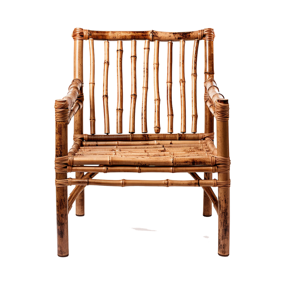 AI generated Bamboo chair isolated on transparent background png