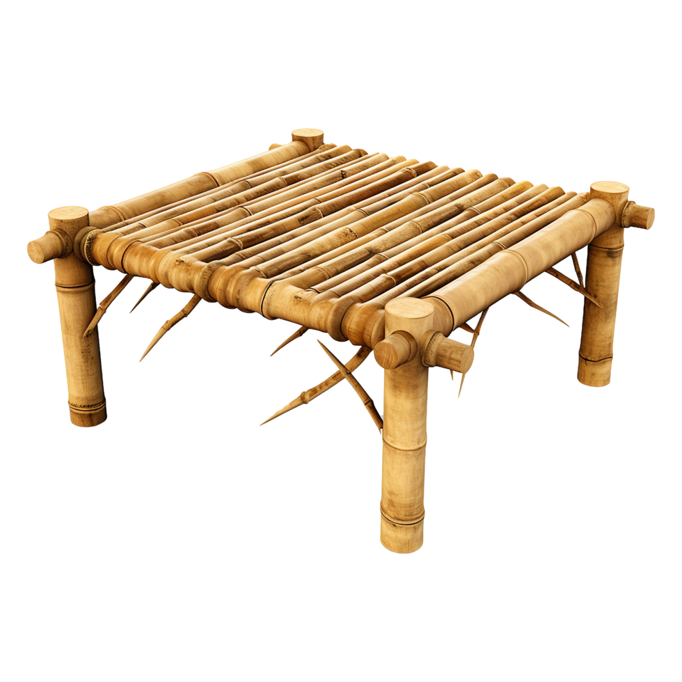 AI generated Bamboo table isolated on transparent background png