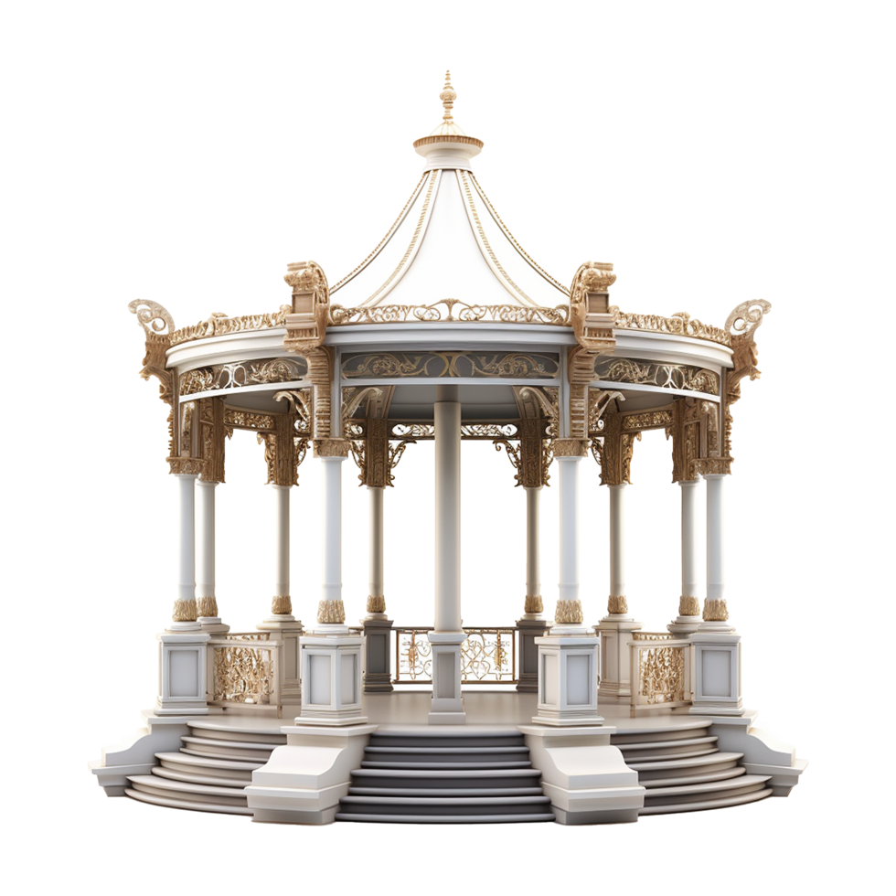 AI generated A gazebo isolated on transparent background png