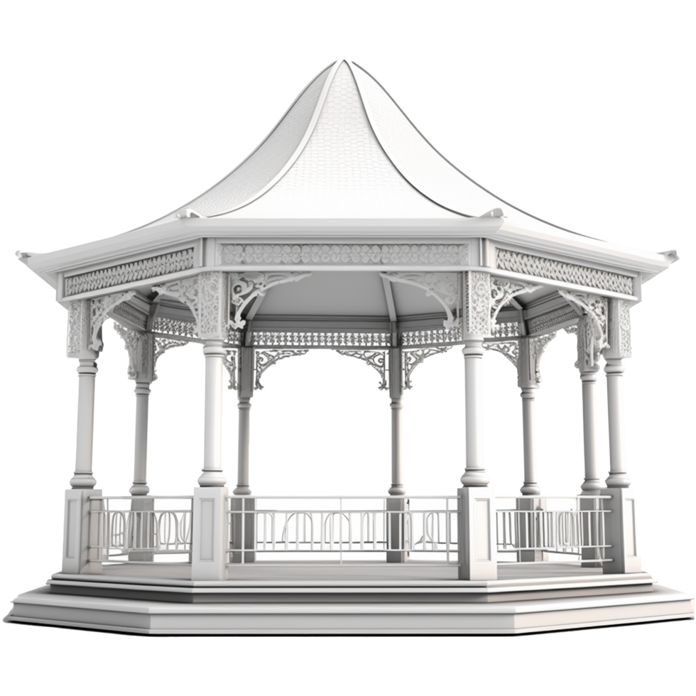 AI generated A gazebo isolated on transparent background png