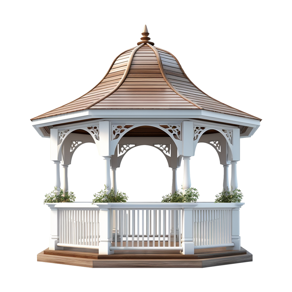 AI generated A gazebo isolated on transparent background png