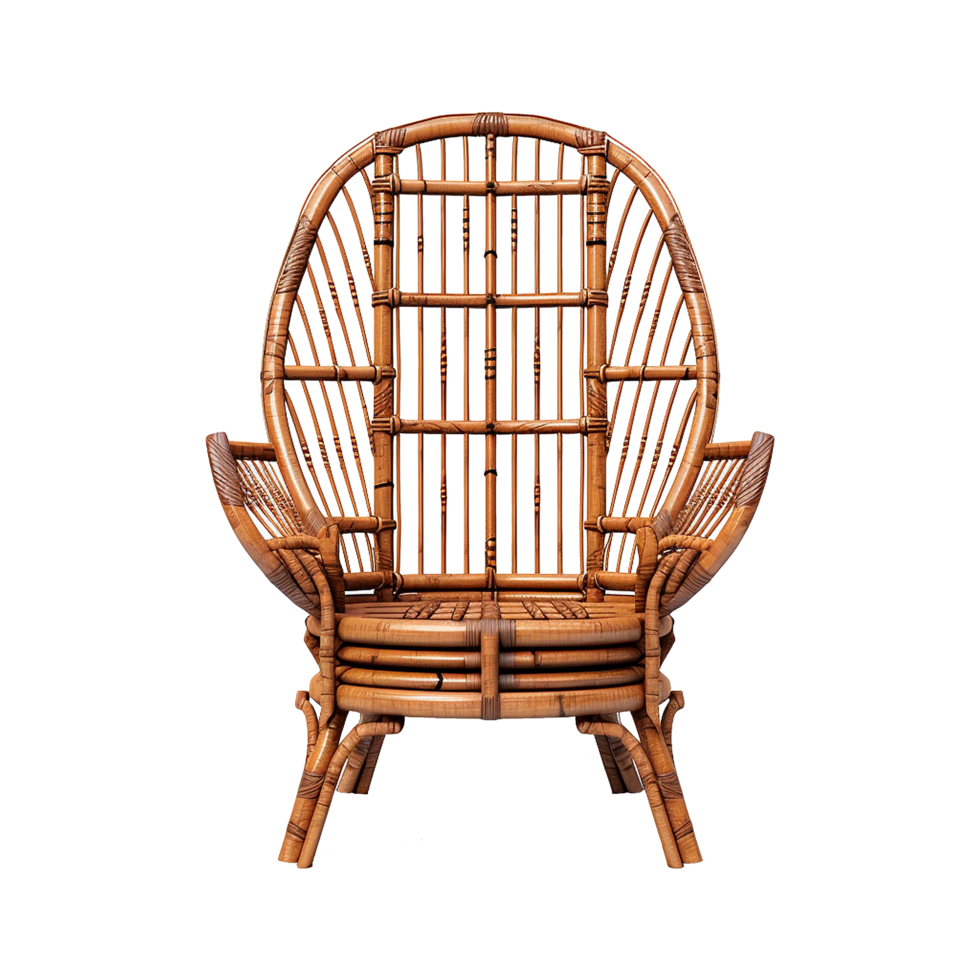 AI generated Bamboo chair isolated on transparent background png