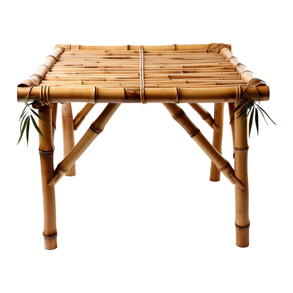 AI generated Bamboo table isolated on transparent background png