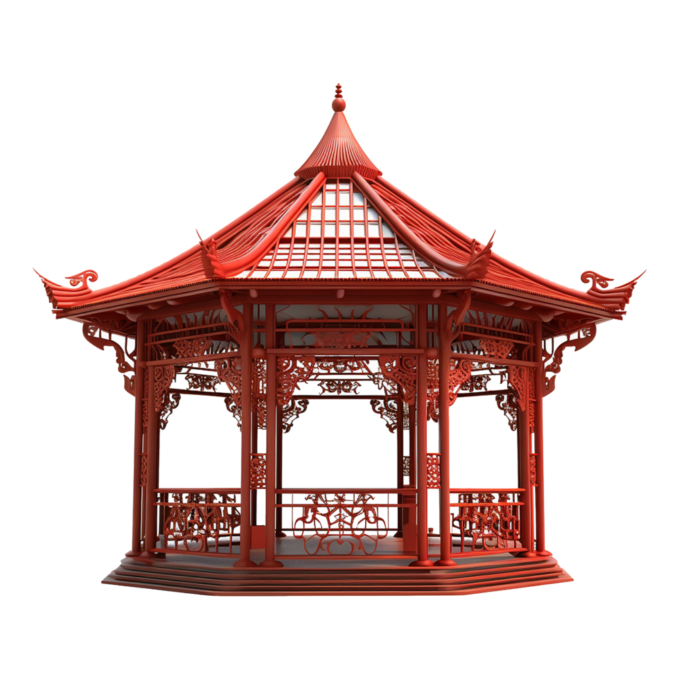 AI generated A gazebo isolated on transparent background png