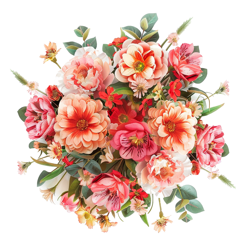AI generated Bouquet of flowers isolated on transparent background png