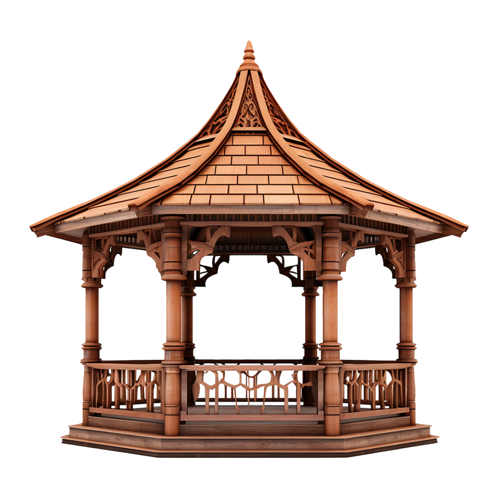 AI generated A gazebo isolated on transparent background png