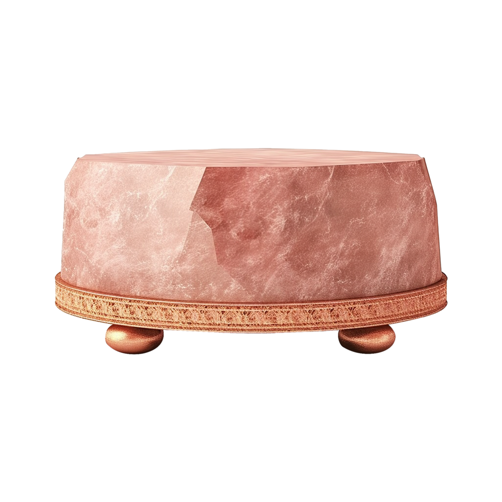 AI generated Empty pink gold stone isolated on transparent background png