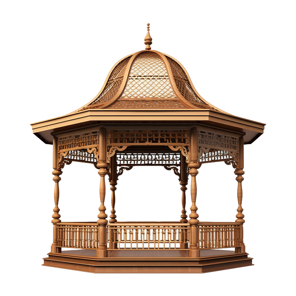 AI generated A gazebo isolated on transparent background png