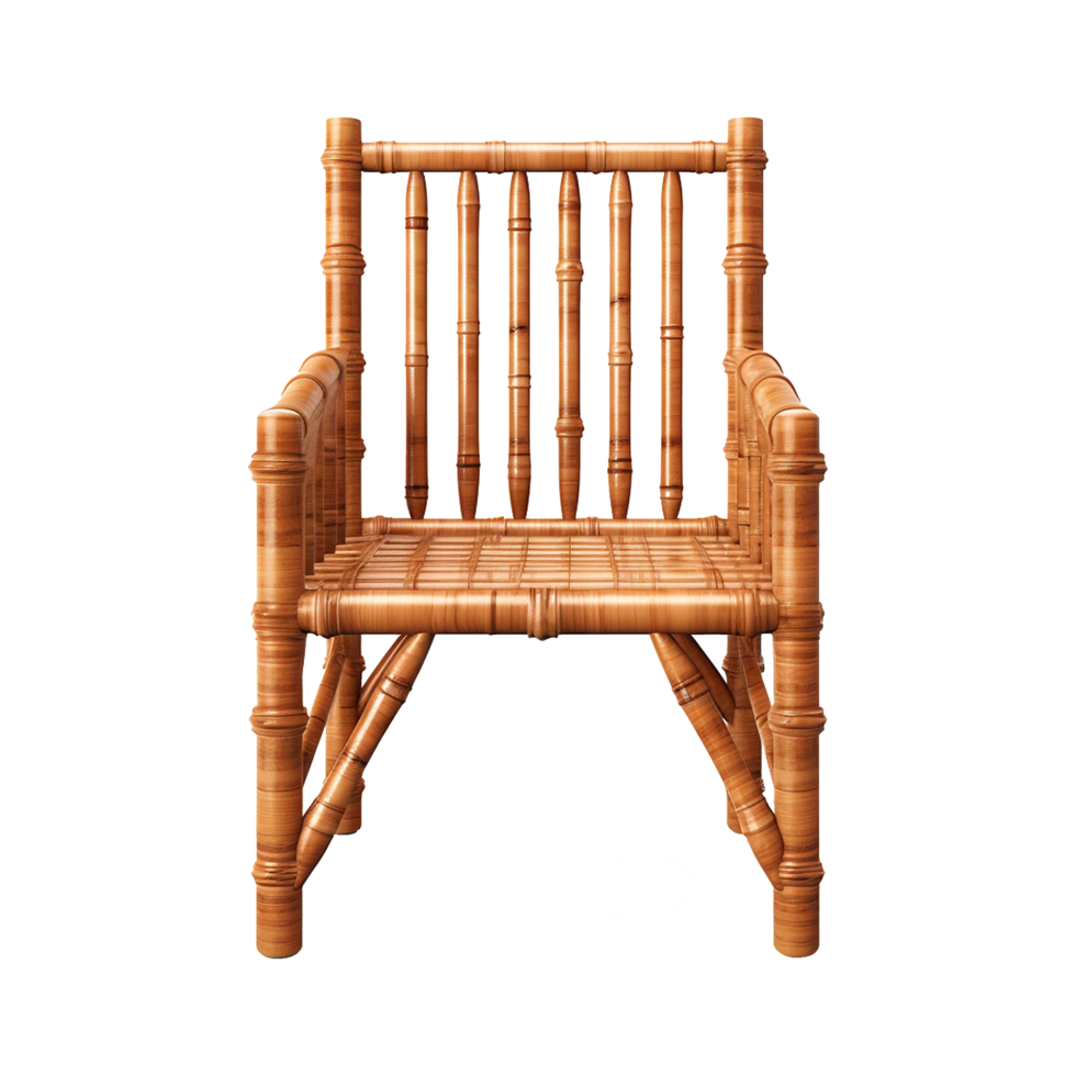 AI generated Bamboo chair isolated on transparent background png