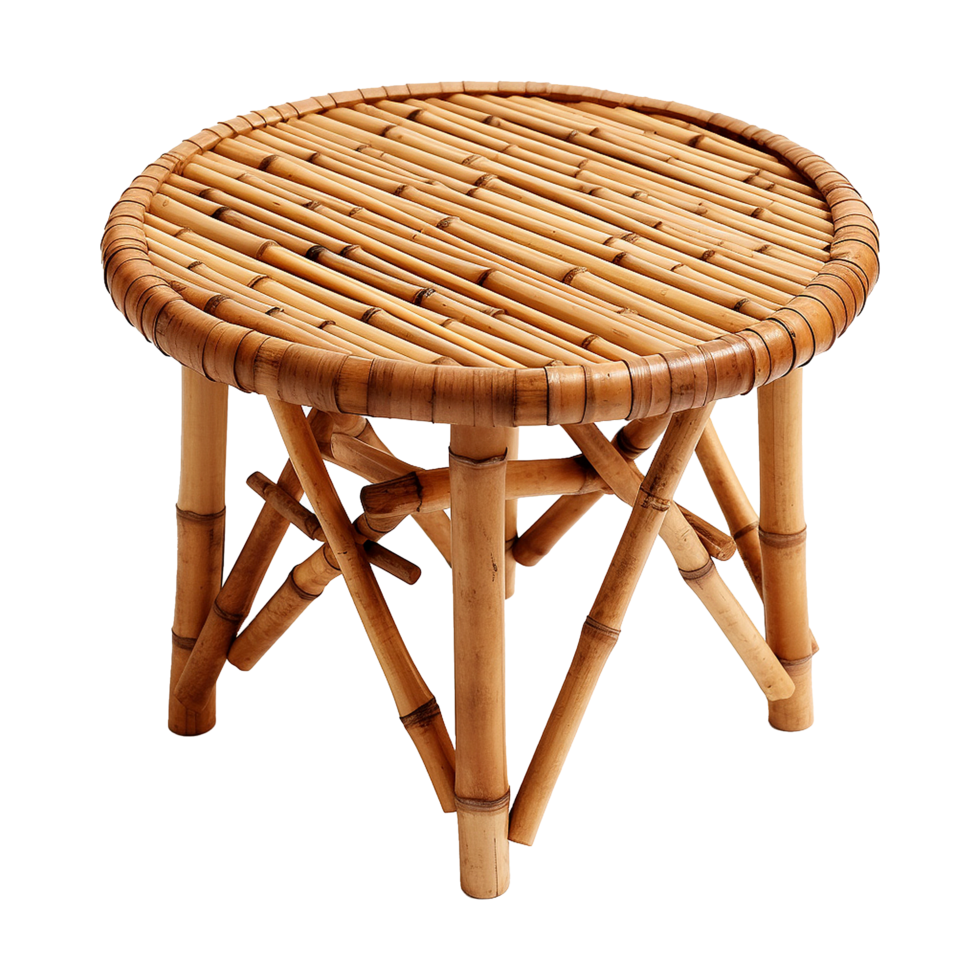 AI generated Bamboo table isolated on transparent background png