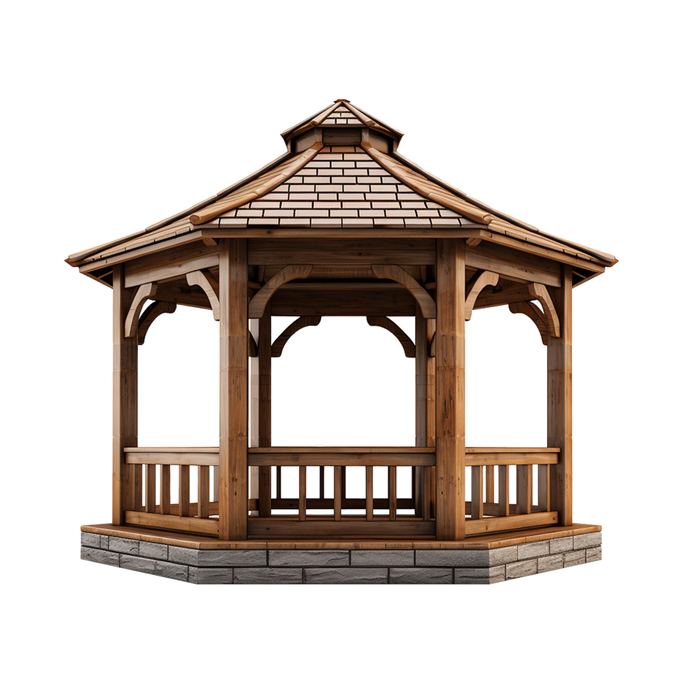 AI generated A gazebo isolated on transparent background png