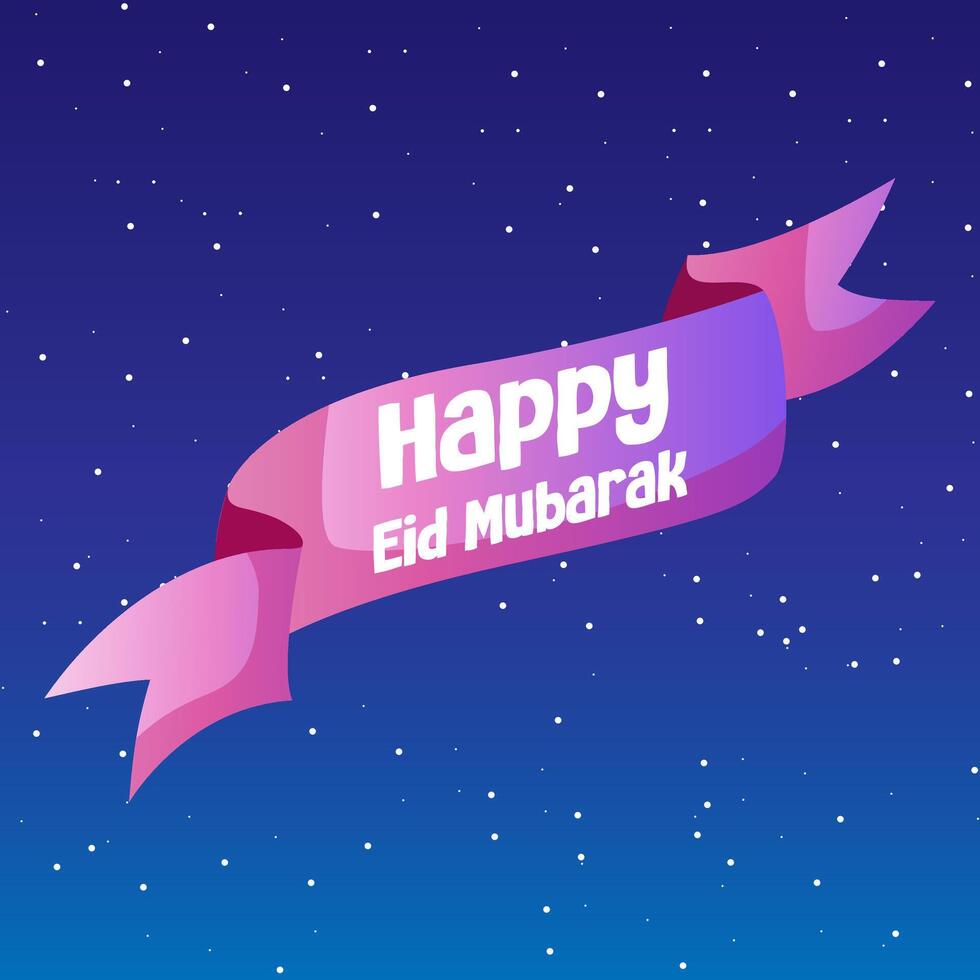 Ribbon Happy Eid al-Fitr vector