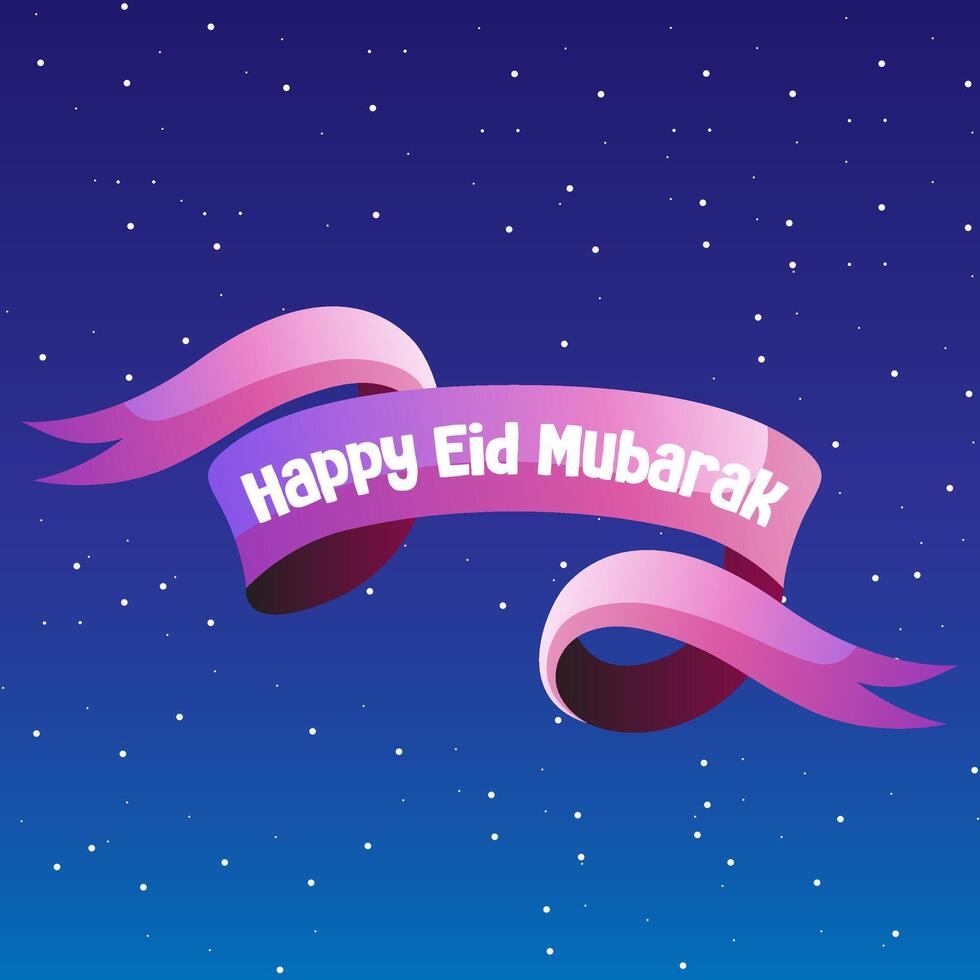 Ribbon Happy Eid al-Fitr vector