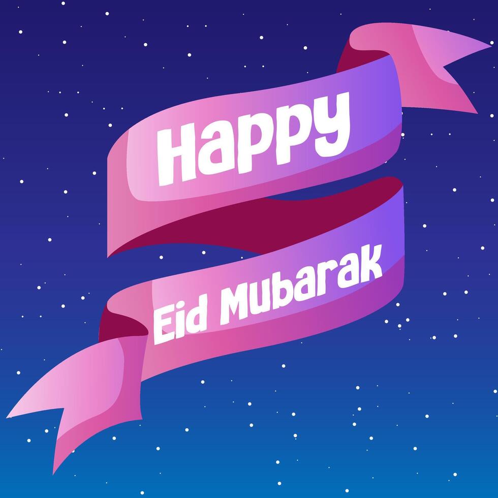 Ribbon Happy Eid al-Fitr vector