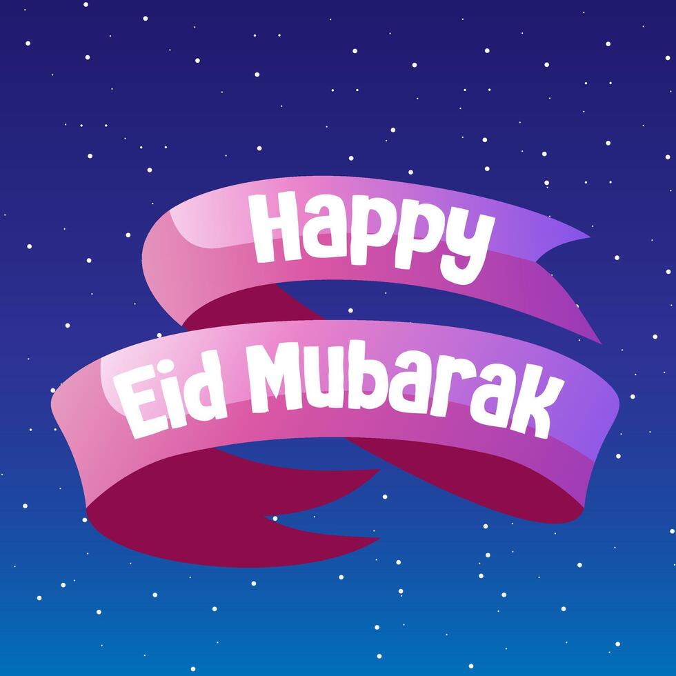 Ribbon Happy Eid al-Fitr vector