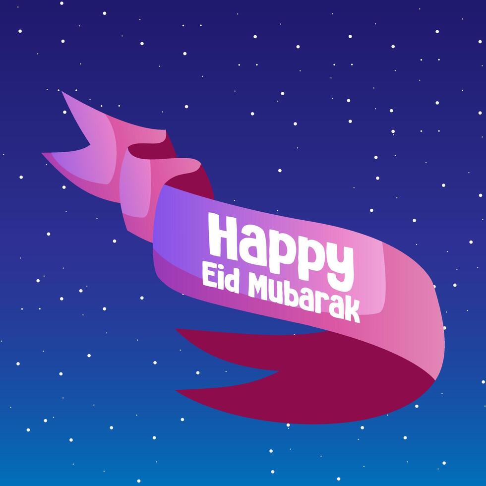 Ribbon Happy Eid al-Fitr vector