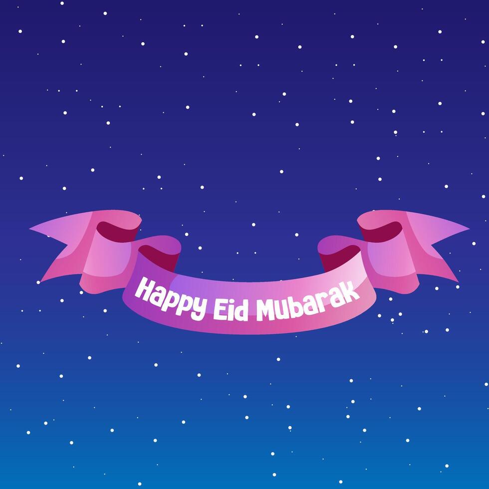 Ribbon Happy Eid al-Fitr vector