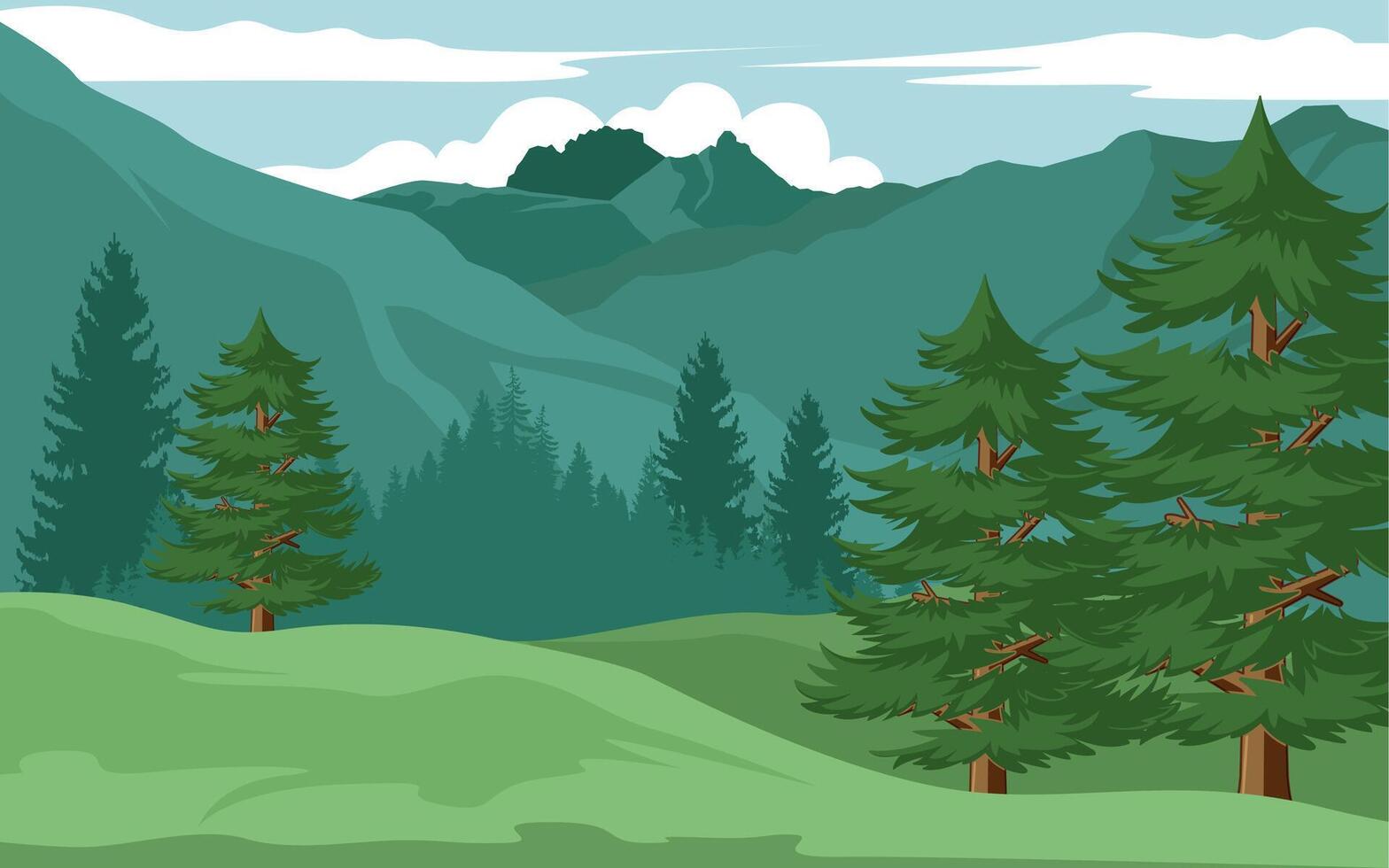 mountain landscape illustration, eps vector file