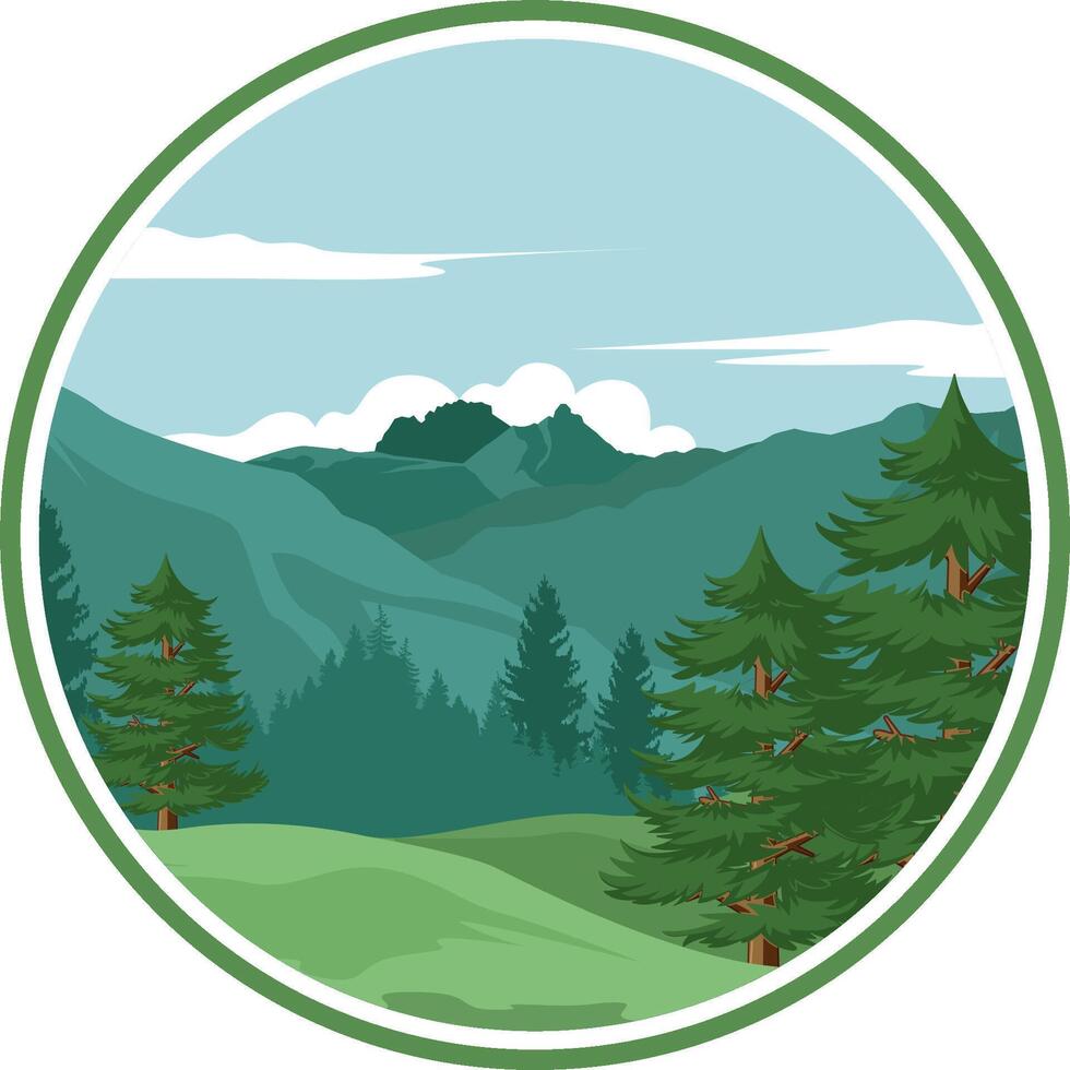 mountain landscape illustration, eps vector file