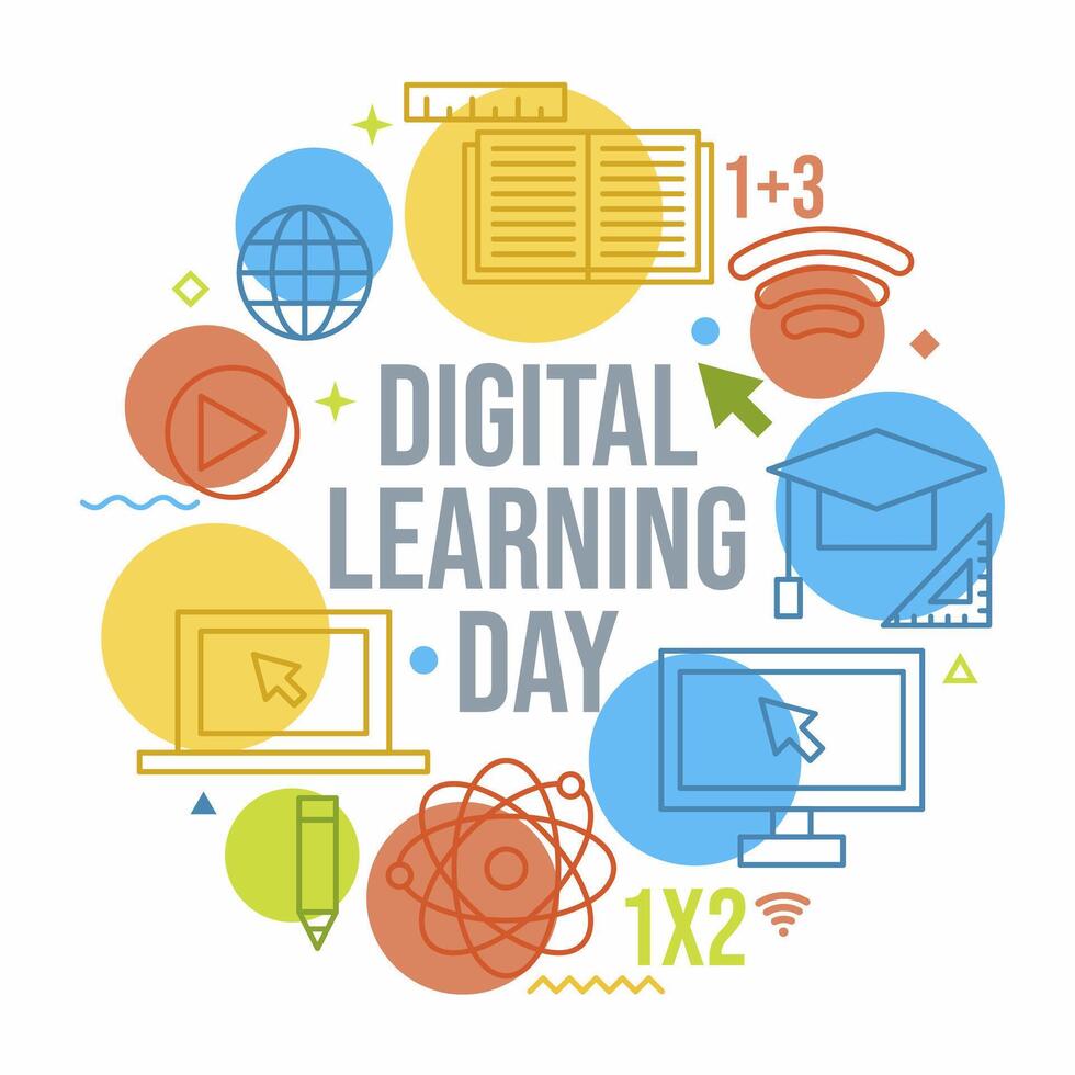 Digital learning day vector