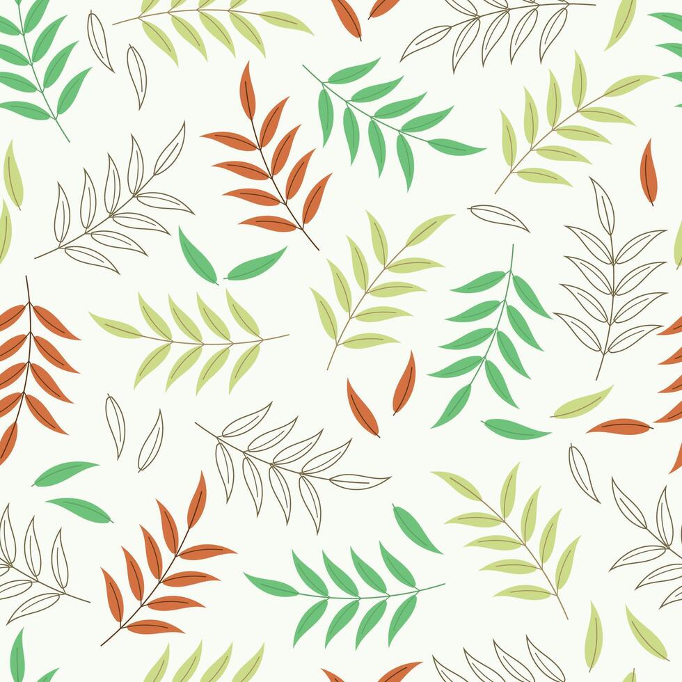 Seamless patern of colorfull leaves for autumn season vector